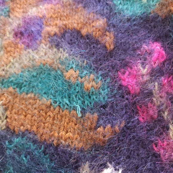 Vintage navy abstract mohair blend sweater - Picture 7 of 7